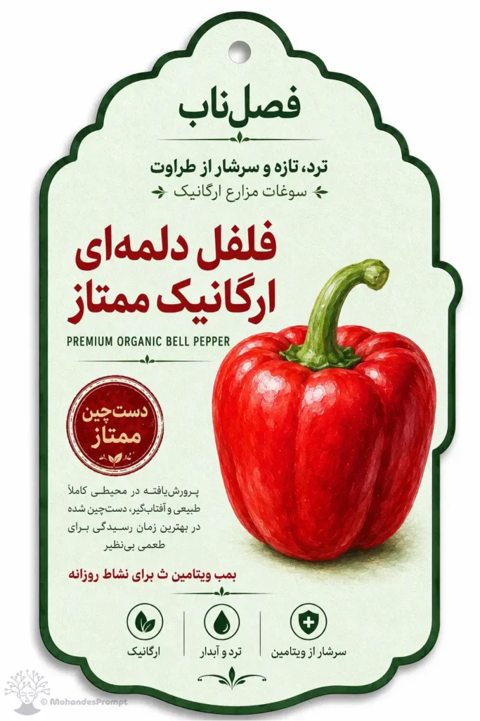 تصویرسازی لیبل فلفل دلمه‌ای