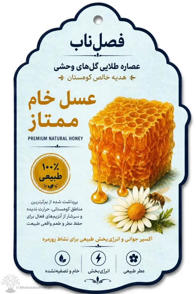 طراحی لیبل محصولات غذایی عسل