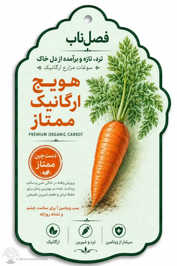 پرامپت طراحی لیبل مینیمال