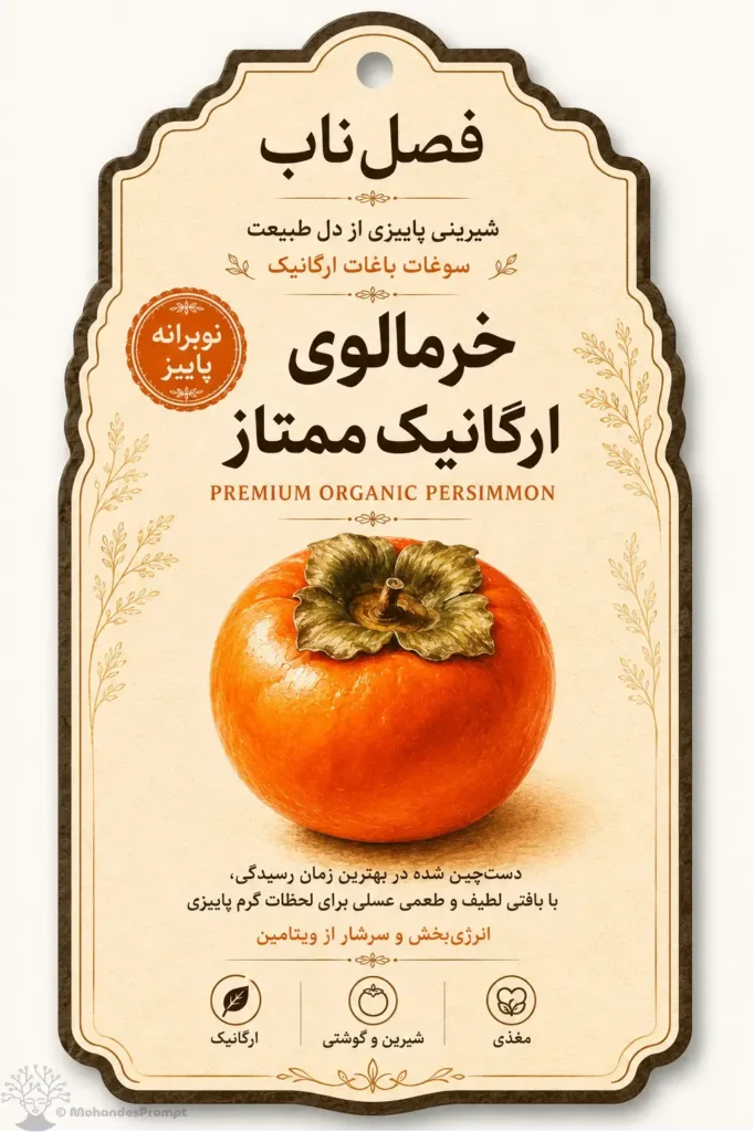 لیبل محصولات غذایی خرمالو