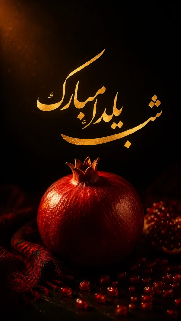 پوستر مینیمال شب یلدا با انار
